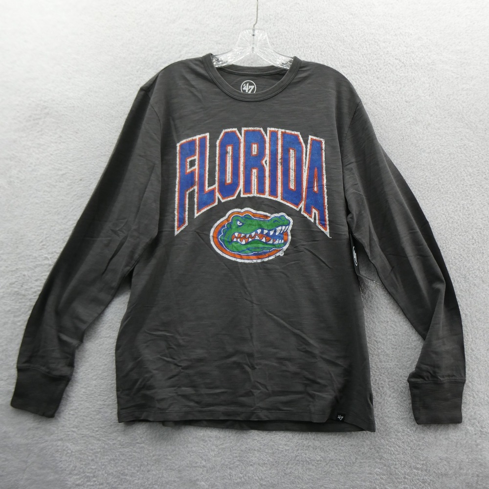 47 Brand Shirt Mens Medium Florida Gators Charcoal Gray Long Sleeve Cotton